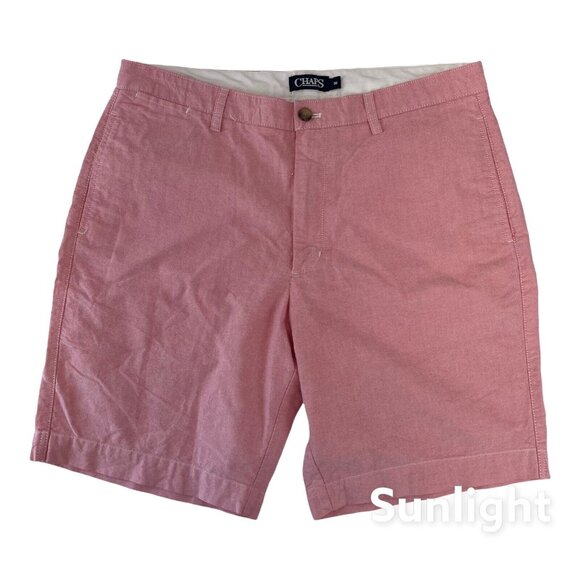 CHAPS Men's SZ 36 Waist Light Red Flat Front Bermuda Shorts  9.5” Inseam - Picture 1 of 12